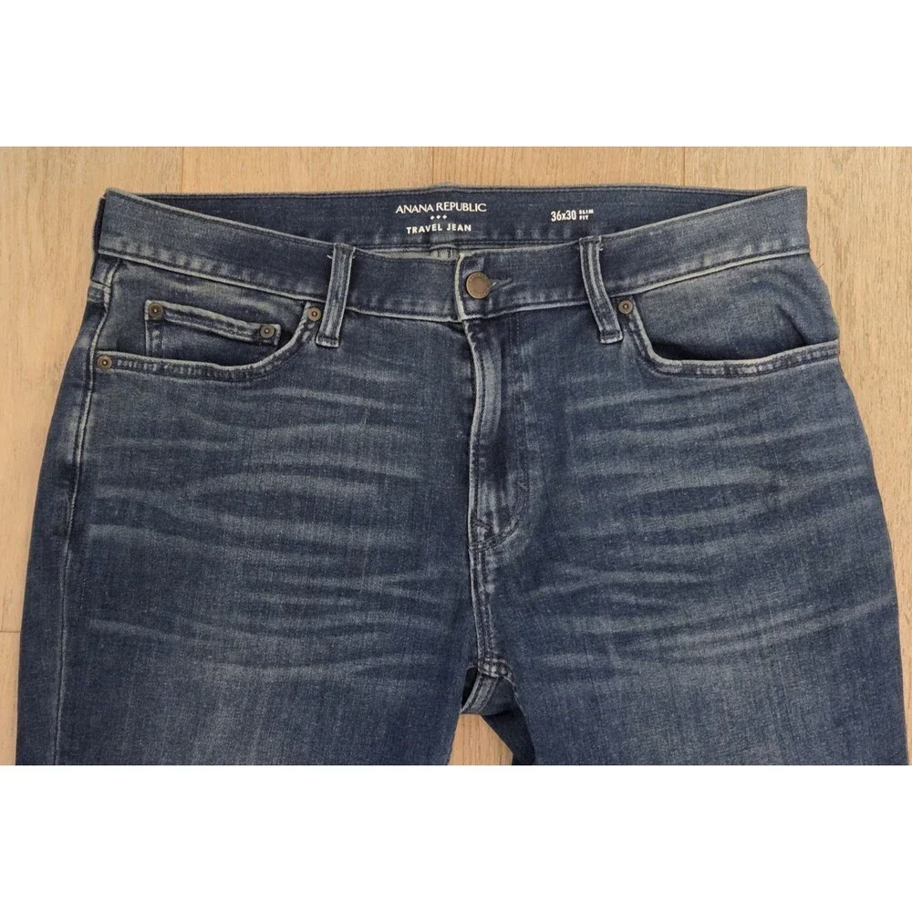 Banana Republic Travel Jean 36x30 Slim Fit Medium Wash Stretch Men’s 2022 - Picture 3 of 10